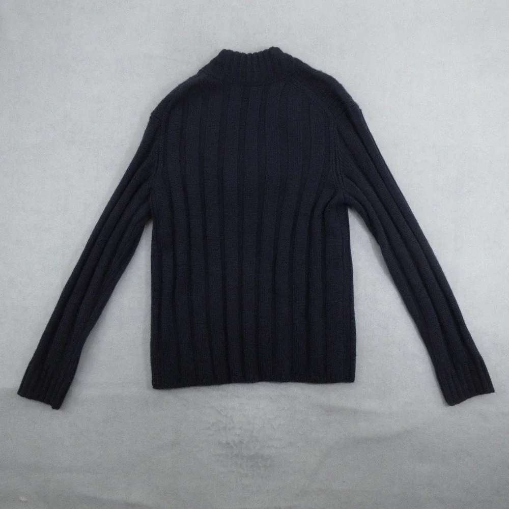 Banana Republic Sweater Mens XL Blue Rib Shawl Collar Wool Blend Pullover New